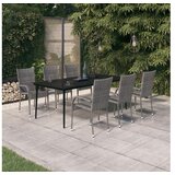  7-dijelni vrtni blagovaonski set sivo-crni | shoptok.hr