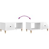  Klubska miza Bela visok sijaj 90 x 50 x 40 cm Inženirski les, (5000295449) | Shoptok.si