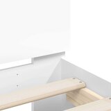 vidaXL Posteljni okvir z vzglavjem bel 90x200 cm inženirski les | Shoptok.si