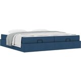  Okvir za krevet s pohranom Plava 200 x 200 cm tkanina | shoptok.hr