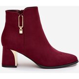 Boto Women's heeled ankle boots with gold details Bordeaux Kalivra | Shoptok.si