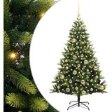 vidaXL Umjetna zložljiva božićna jelka 150 LED Zelena 120 cm PVC in PE | Shoptok.si