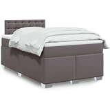 vidaXL Krevet s oprugama i madracem sivi 120x190 cm od umjetne kože | shoptok.hr