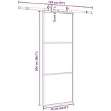  Klizna vrata s priborom crna 76 x 205 cm od ESG stakla | shoptok.hr