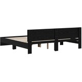  Okvir kreveta s uzglavljem Crni hrast 200 x 200 cm - Crni hrast 200 x 200 cm | shoptok.hr