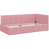  Kutni okvir kreveta Ružičasta 100 cm x 200 cm Baršun | shoptok.hr