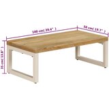 Stolić za kavu 100 x 50 x 35 cm od masivnog drva manga i čelika | shoptok.hr