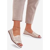 S. BARSKI Leather Perforated Ballet Flats With Open Toes S.Barski | Shoptok.si