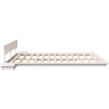 vidaXL Posteljni okvir s nočnimi omaricami Bela 200x200cm Trden les | Shoptok.si