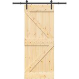 vidaXL Drsna vrata s kompletom vodil 85x210 cm trdna borovina | Shoptok.si