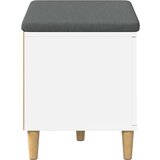  Klupa za hodnik s jastukom s pohranom Bijelo 60 x 38 x 46 cm | shoptok.hr