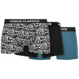Urban Classics Plus Size Organic Boxer Shorts 3-Pack Detail aop/black/jasper