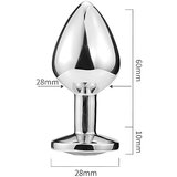 Sunfo - metalni analni dildo s kamenom (srebrno-ružičasti) | shoptok.hr