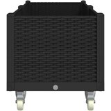  Cvetlično korito s kolesi črno 160x50x54 cm PP | Shoptok.si
