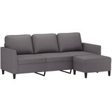  Trosjed s tabureom sivi 180 cm od umjetne kože | shoptok.hr