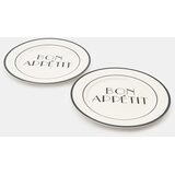 Sinsay Keramički tanjuri s natpisom Bon appétit 2 pack | shoptok.hr