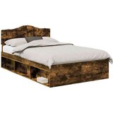  Okvir za krevet s uzglavljem Dimljeni hrast 120 x 190 cm | shoptok.hr