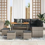  Sjedeća garnitura za vrt 9 kom. 8-Broj sjedala Siva poliratan 110 x 55 x 71 cm | shoptok.hr