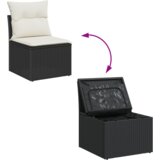 9 9-delni set vrtnih kavčev z blazinami Črni Poli ratan Akacija | Shoptok.si