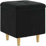  Otoman za pohranu s jastukom Crna 40 x 40 x 45 cm Baršun - Crna 40 cm Baršun | shoptok.hr
