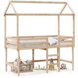  Posteljni okvir z lestvijo in streho 90x190 cm borovina, (21243173) | Shoptok.si