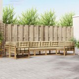  Set vanjskih sofa 7 kom. Bijela i bež Smeđa 404 x 168,5 x 73 cm | Shoptok.si