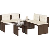  4-dijelni set vrtnih sofa od poliratana s jastucima smeđi | shoptok.hr