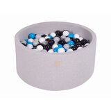 MeowBaby Bazen z žogicami, 90x40 cm s 300 žogicami, bombaž, svetlo siva: bela/modra/črna/siva, (21295137) | Shoptok.si