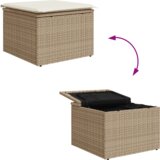 vidaXL 5 delni vrtni kavč set z blazinami bež poli ratan | Shoptok.si