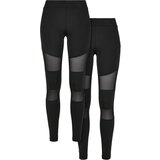 Urban Classics Women's Tech Mesh Leggings 2-Pack Black+Black | ePonuda.com