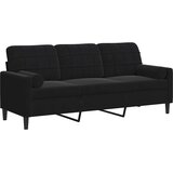  Trosjed s ukrasnim jastucima crni 180 cm baršunasti | shoptok.hr