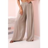 Kesi Włoski Women's wide trousers with elastic waistband camel | shoptok.hr