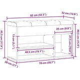  Klupa za cipele obrtnički hrast 82x32x45,5 cm izrađeno drvo | shoptok.hr