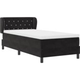 vidaXL Črna postelja z vzmetnico 90x190 cm iz žameta | Shoptok.si