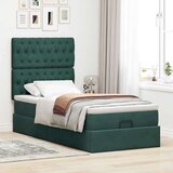  Otomanski posteljni okvir z vzmetnicami zelen 80x200cm žamet, (21653375) | Shoptok.si