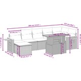  8-dijelni set vrtnih sofa od poliratana s jastucima sivi | shoptok.hr