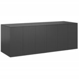 vidaXL vrtna škatla za blazine pe ratan 291x100,5x104 cm črna Cene