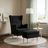  Fotelja s footstoolom 2 kom. Crna Bouclé | shoptok.hr