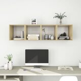 vidaXL Stenske omarice 4 kosi bele in sonoma hrast 37x37x37 cm, (20989458) | Shoptok.si