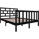  Posteljni okvir črn iz borovine 140x190 cm, (20645087) | Shoptok.si