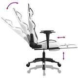  Igralni stol z oporo za noge belo in črno umetno usnje, (21152322) | Shoptok.si