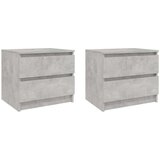  Nočna omarica 2 kosa betonsko siva 50x39x43,5 cm iverna plošča, (20624198) | Shoptok.si
