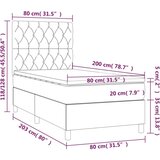  Krevet box spring s madracem LED smeđesivi 80 x 200 cm tkanina | shoptok.hr