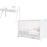 Lettino Krevetac za bebe sa fiokom 2u1 Luna 120x60cm, Beli | ePonuda.com