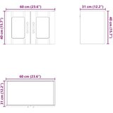  Stenska kuhinjska omarica s polico 2 pcs Bela 60 x 31 x 40 cm | Shoptok.si