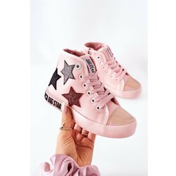 Kesi Children's High Sneakers With A Zipper BIG STAR II374030 Pink Cene