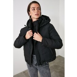 Trendyol Ženska jakna s kapuljačom crna siva Cene