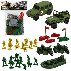 Military Set Soldiers Vehicles Base Tower Figures 46 pcs. Cene