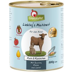 Granatapet Liebling's Mahlzeit 6 x 800 g - Teletina i kunić s tikvicom, bundevom i lanenim uljem Cene