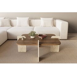 Hanah home sto za kafu poalla walnut travertine Cene